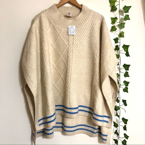 Free People Harbour Stripe Cable Poncho - Picture 4 of 10